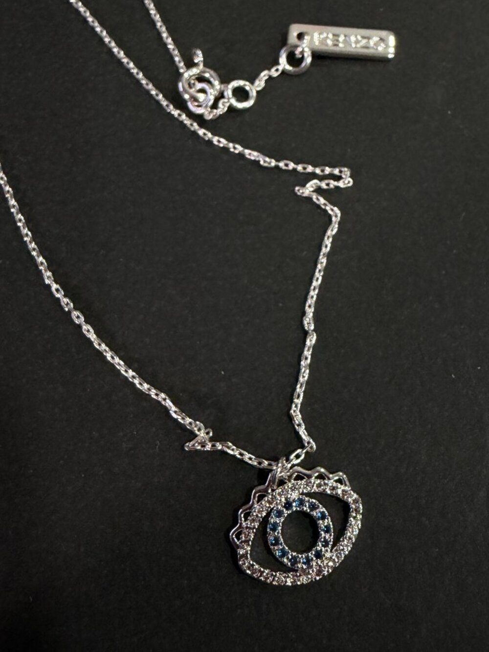 Kenzo Mini Eye Necklace Silver Evil Eye